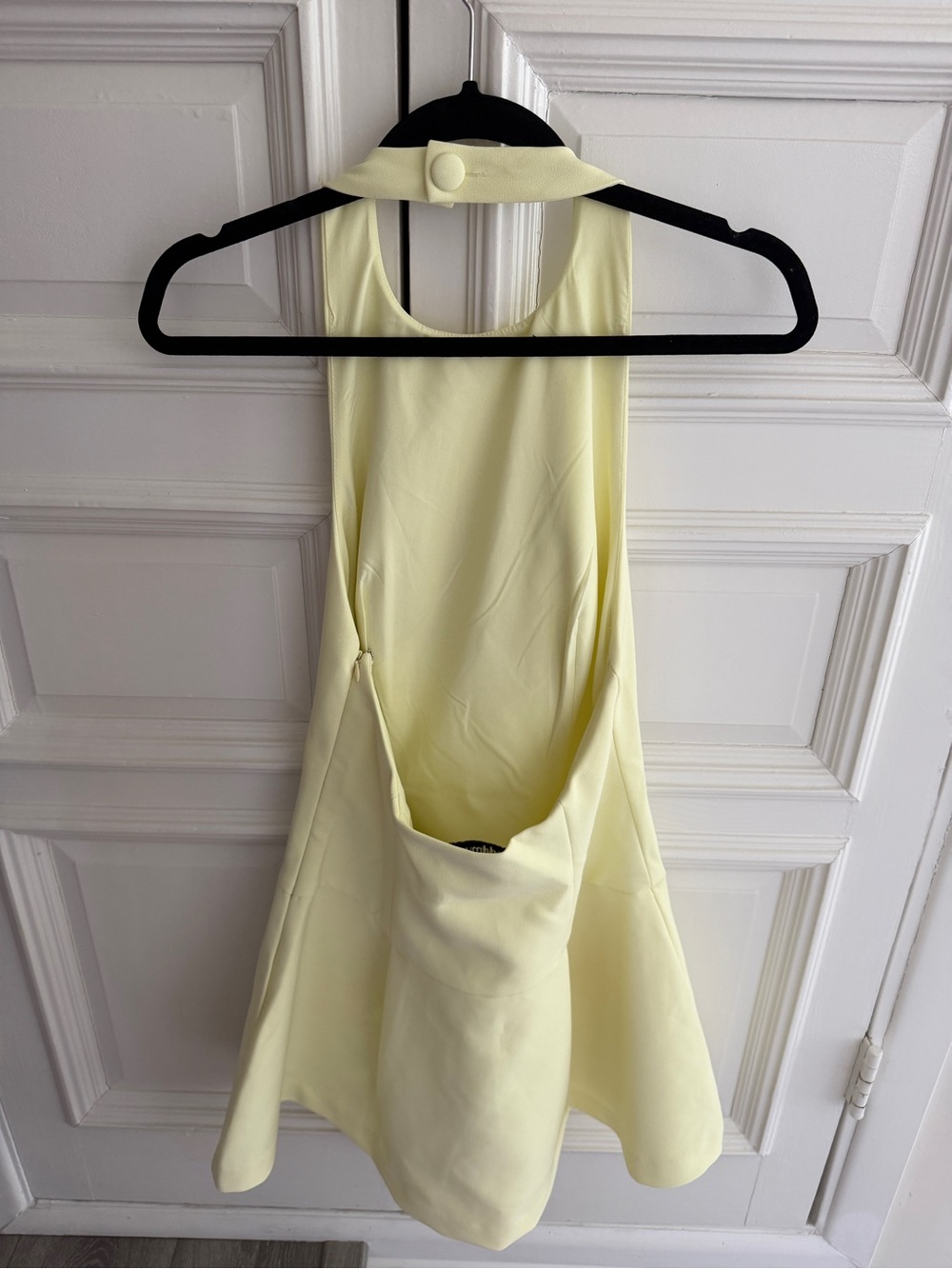 OddMuse London Pale Lemon Halter Mini Dress - Picture 5 of 7